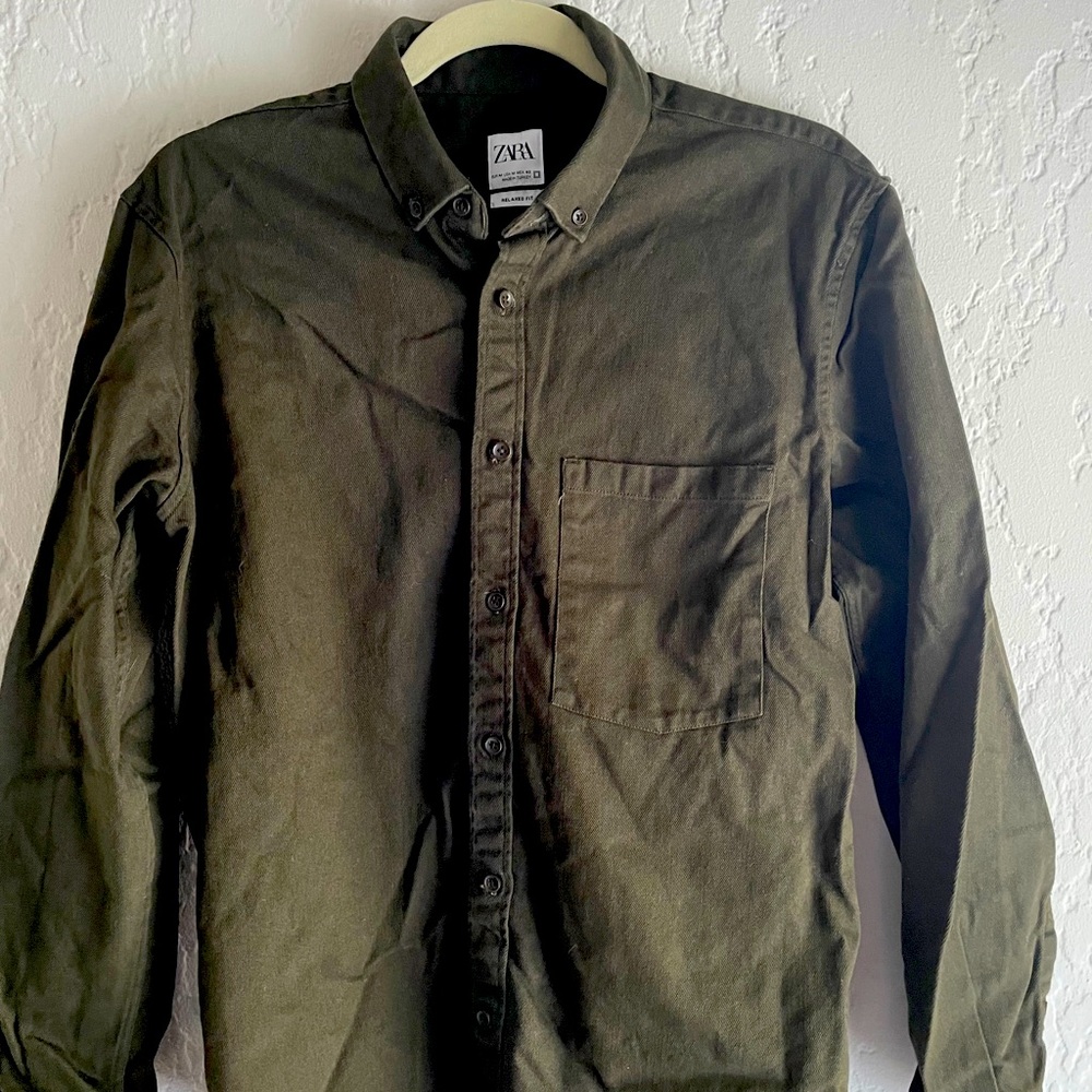 Zara Men’s Heavyweight Denim Shirt Relaxed Fit - M